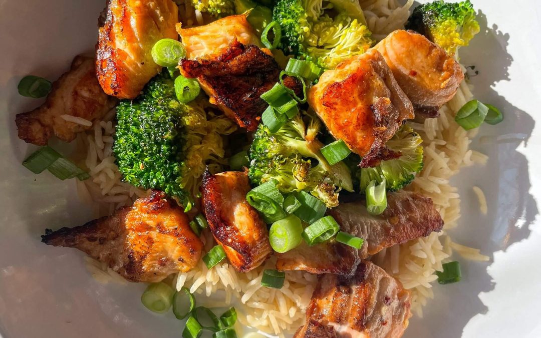 Pan Fried Salmon and Rice Bowl