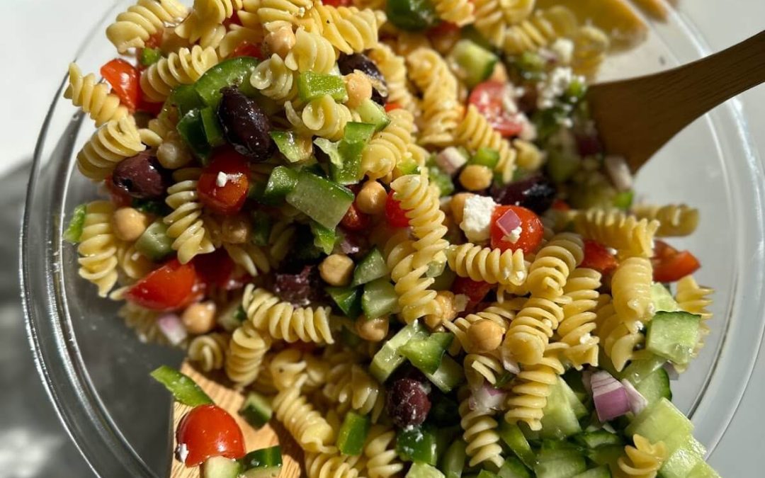 Greek Chickpea Pasta Salad