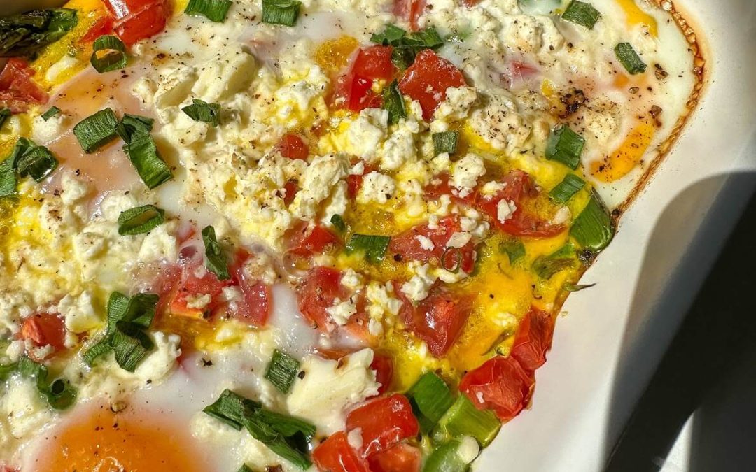 Asparagus egg bake for 2