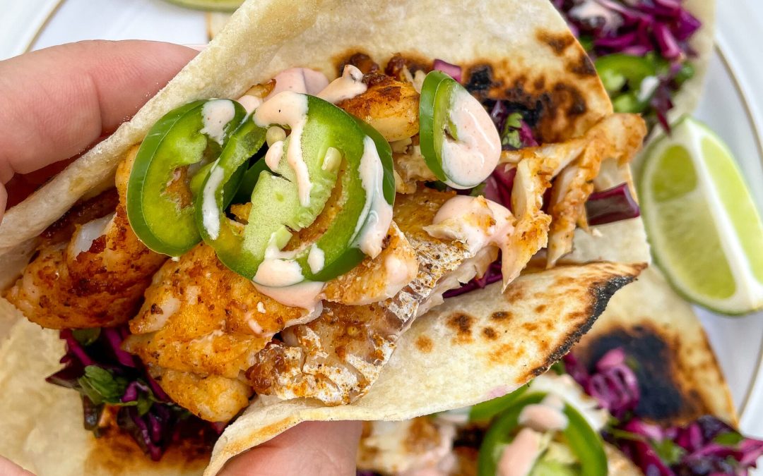 Fish Tacos with Red Cabbage Slaw