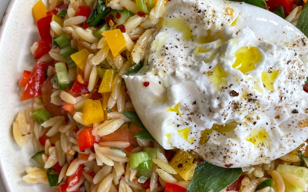 Orzo Pasta Salad with Burrata