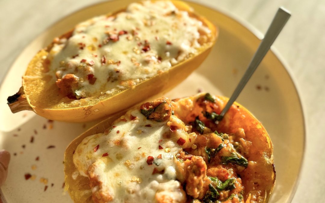 Spaghetti Squash Sausage Boats
