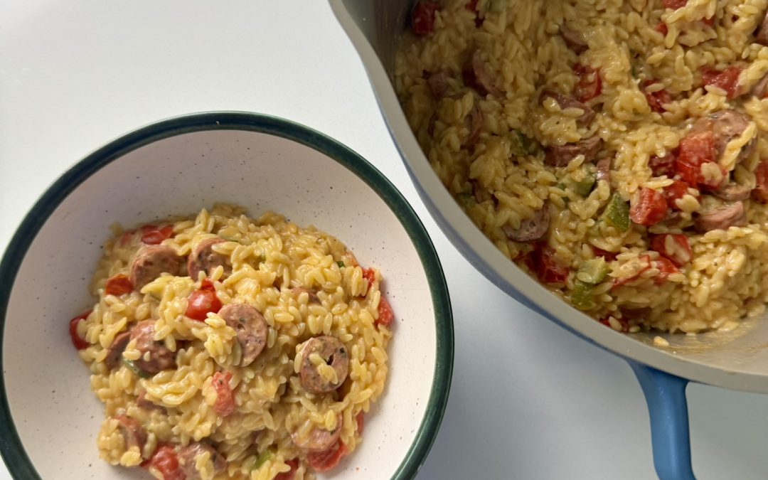 Boursin Sausage and Vegetable Orzo