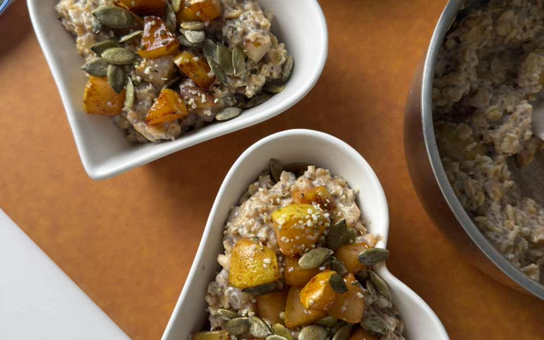 oatmeal with caramelized pears