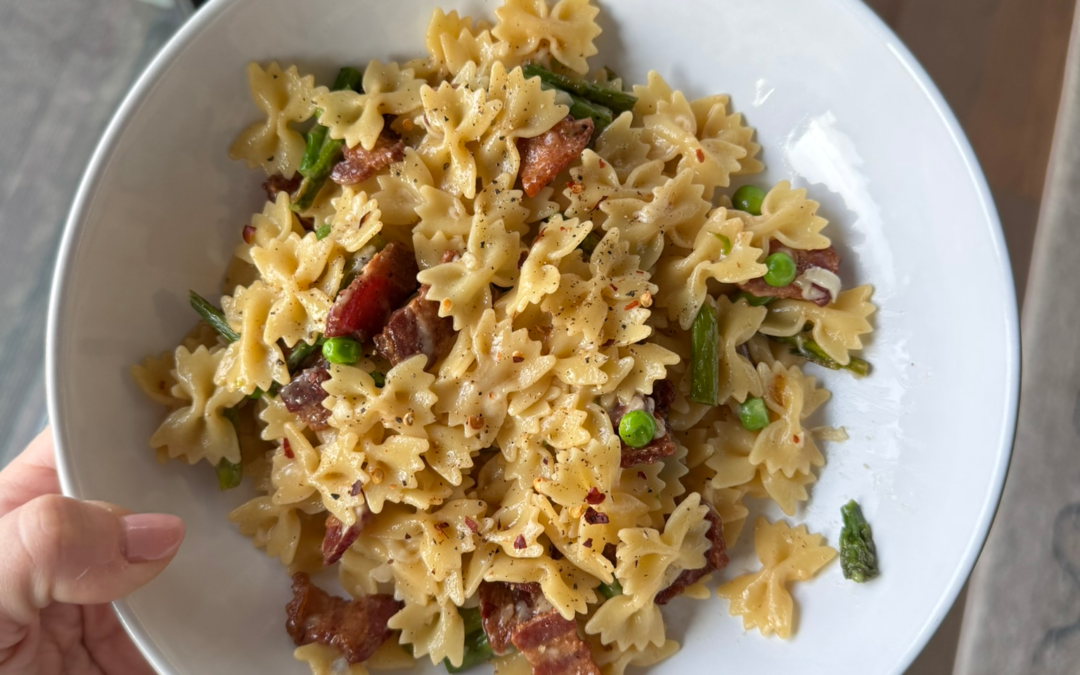simple bacon and asparagus pasta