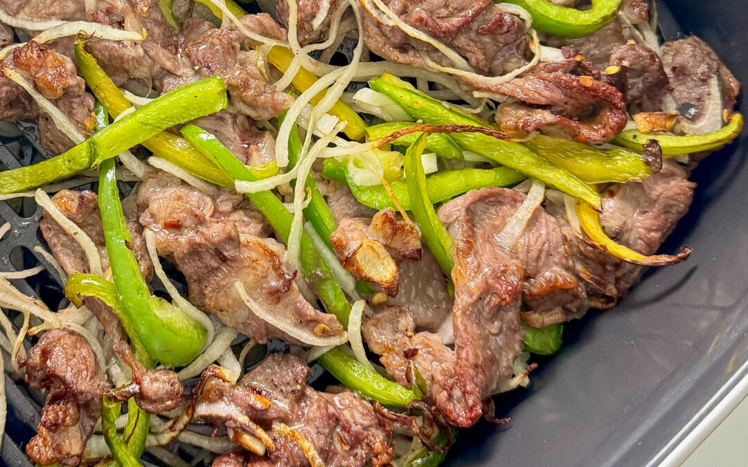 air fryer philly cheesesteak wraps