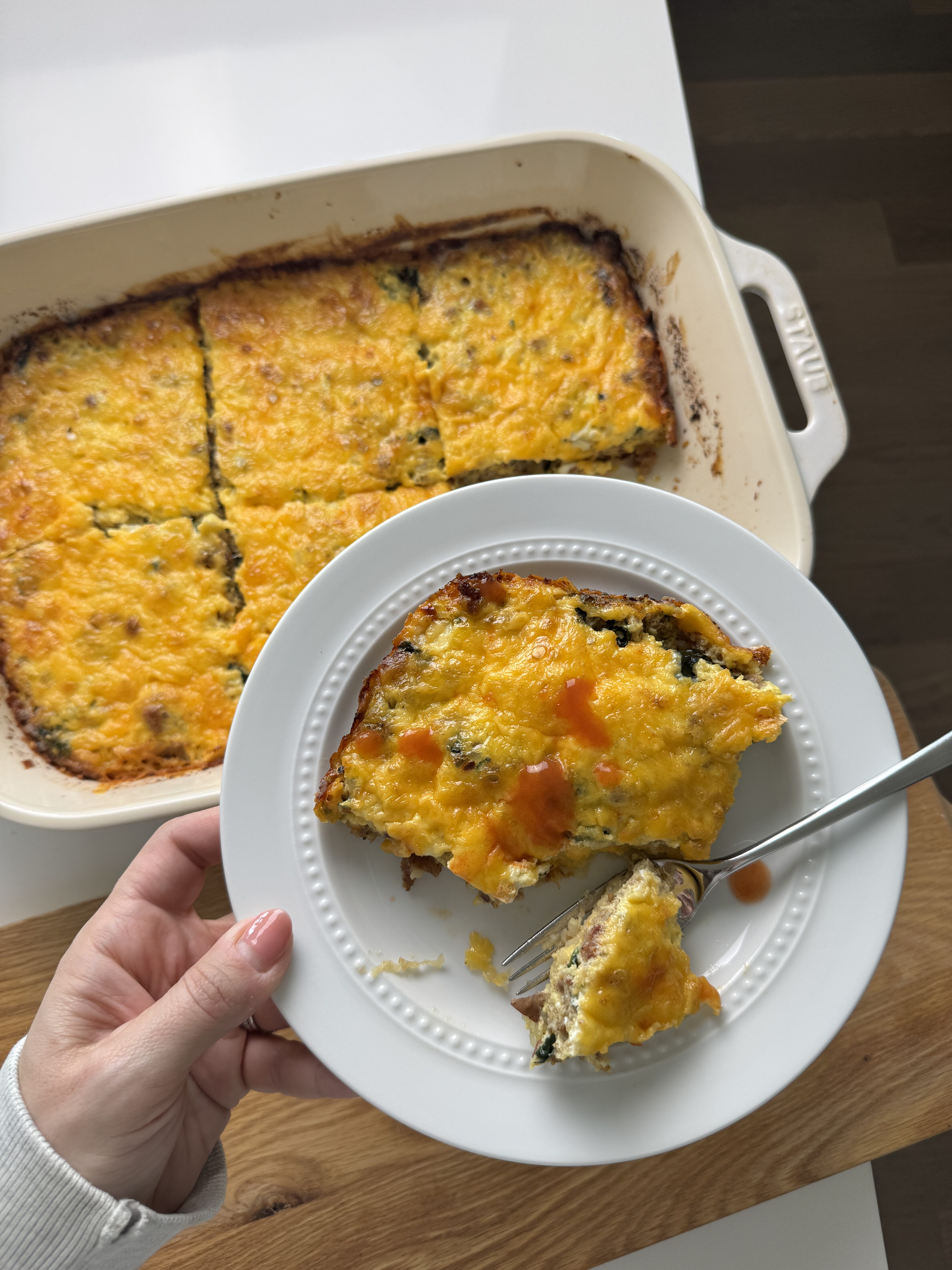 high protein breakfast casserole with smashed potatoes