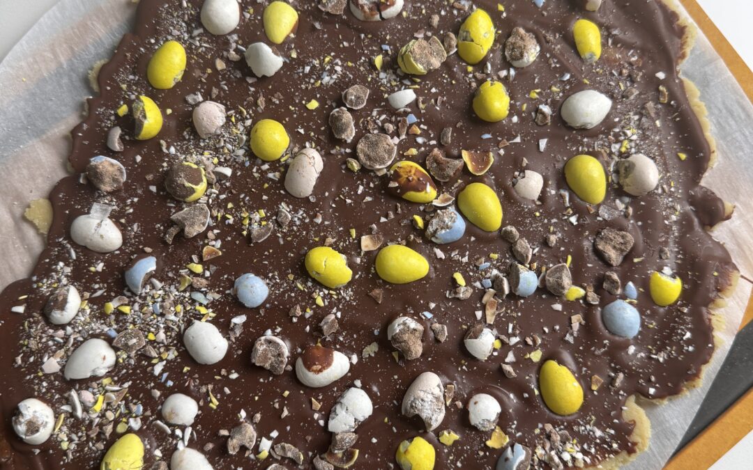 Cookie Dough Bark with Mini Eggs