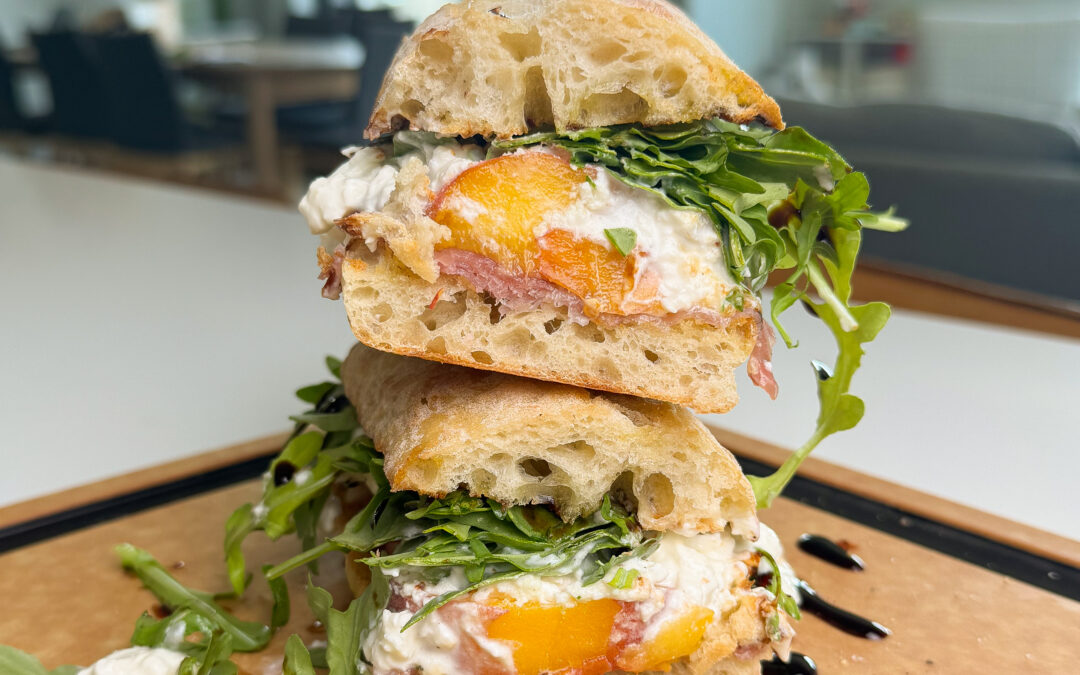 Burrata Peach Prosciutto Sandwich (Easy Summer Sandwich)