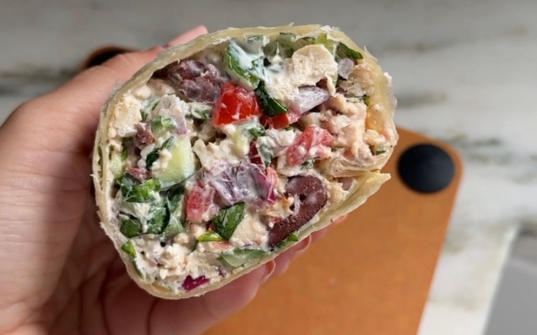 Chopped Mediterranean Chicken Wraps