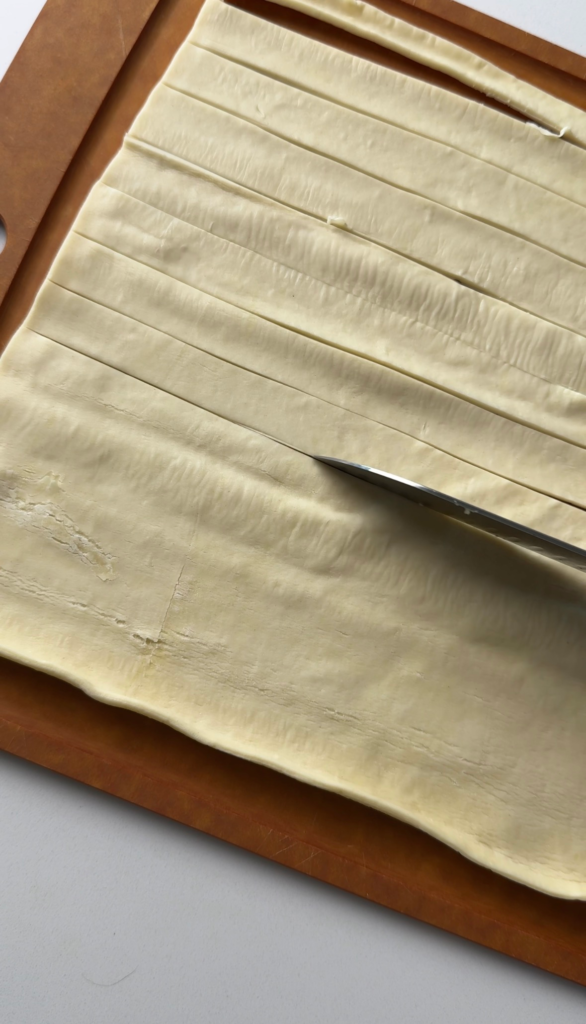 Puff pastry cut into strips