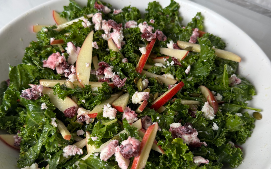 Simple Apple Goat Cheese Kale Salad