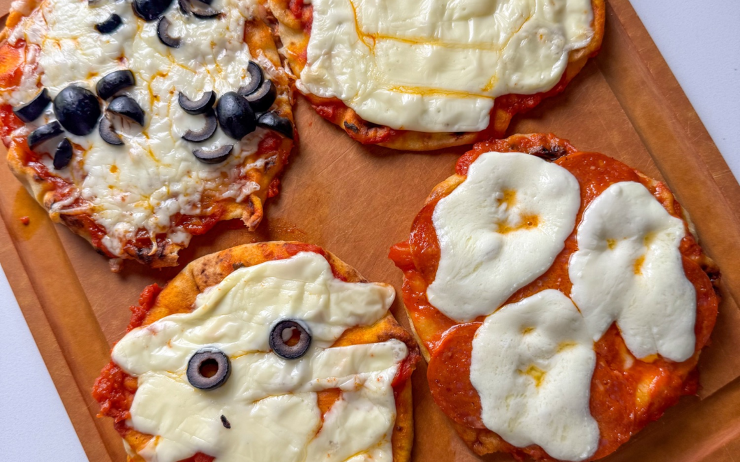 Spooky Naan Pizzas